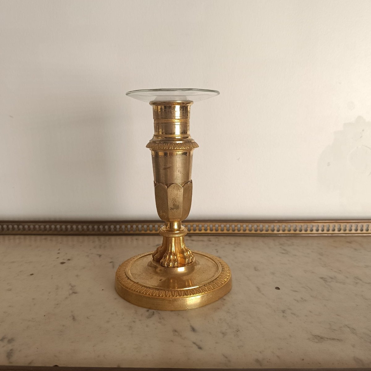 Empire Period Candlestick Or Torch, Gilt Bronze