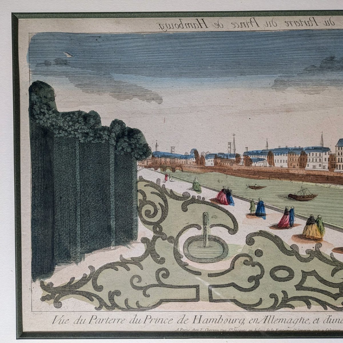 Optical View, View Of The Parterre Of The Prince Of Hamburg, 18th Century-photo-4