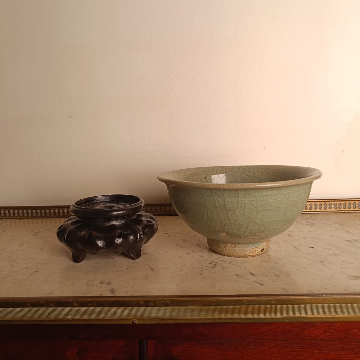 China, Ming Dynasty, Longquan Kilns, Rare Export Celadon Bowl-photo-2