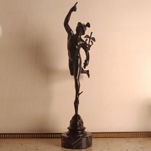 Souvenir Of The Grand Tour, Giambologna, After, Flying Mercury On Marble Base