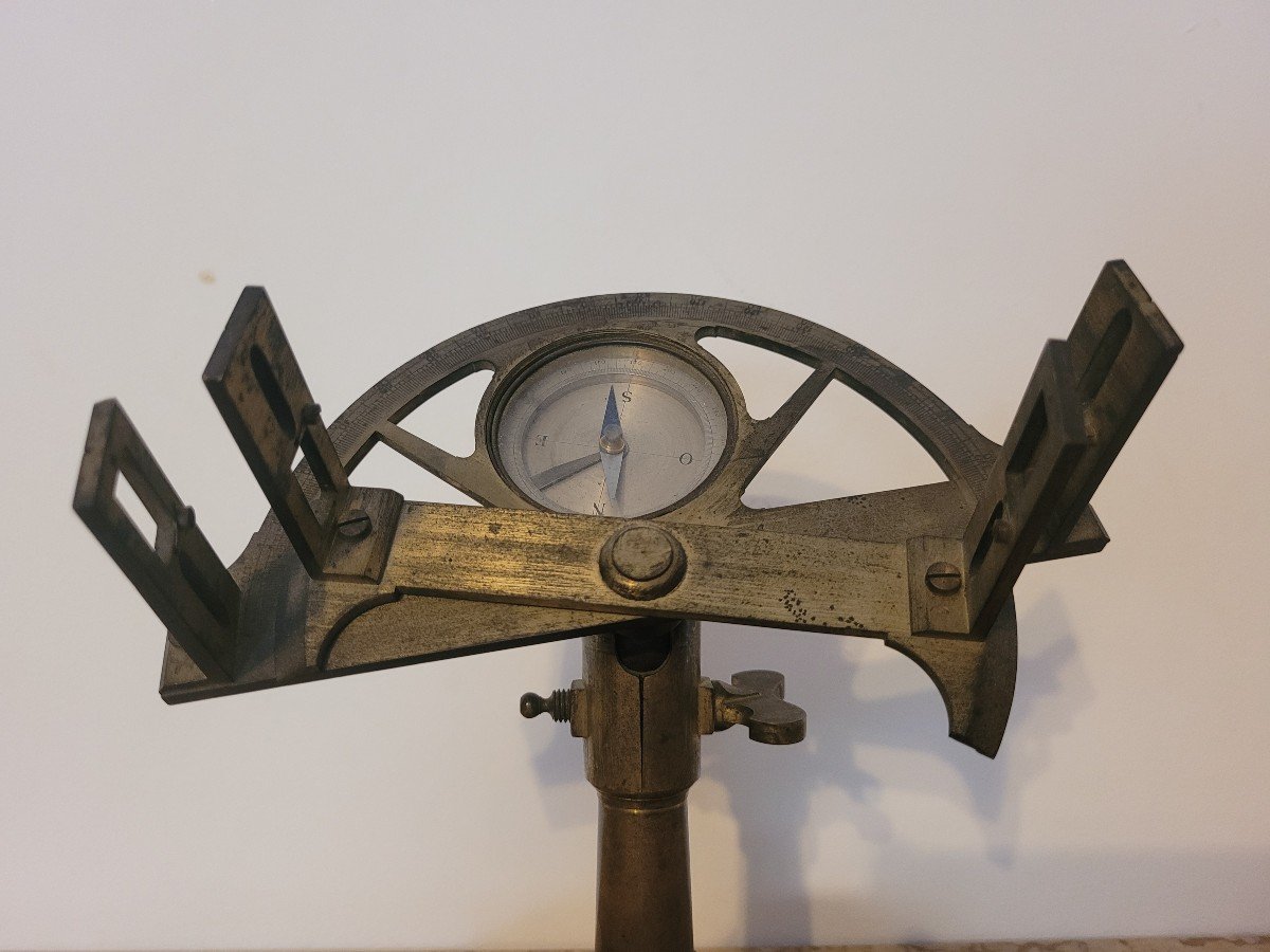 Graphometer In Bronze And Wood-photo-4