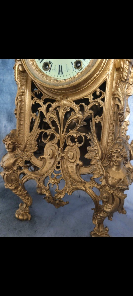 Imposing Louis XV Gilt Bronze Clock-photo-4