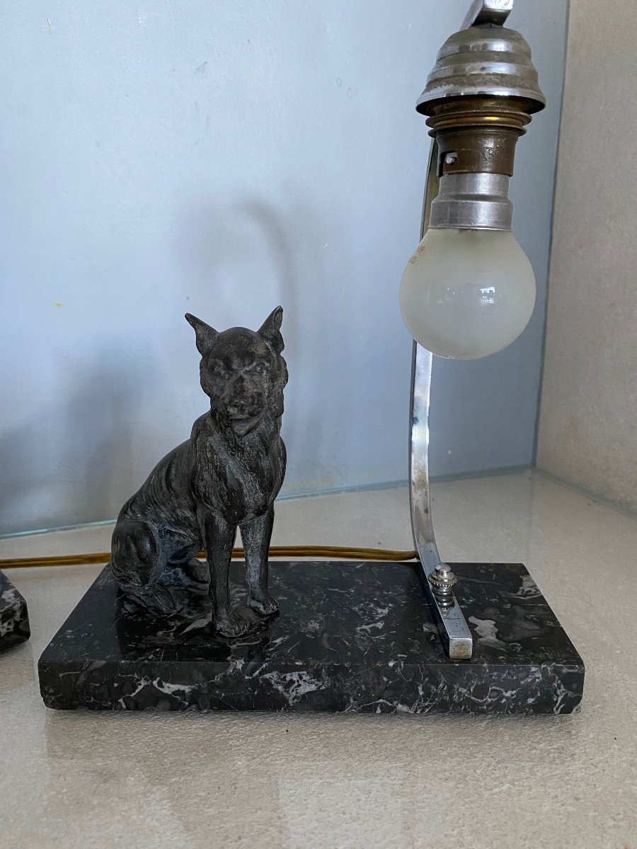 Paire De Lampes Chien-photo-3