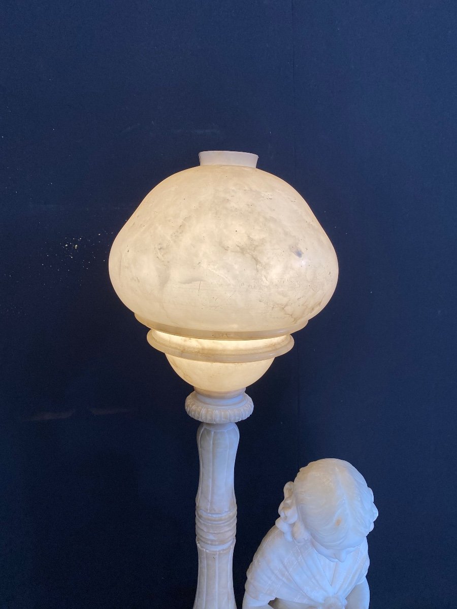 Important Alabaster Lamp Sculpture-photo-1