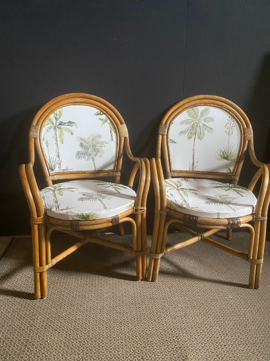 Pair Bamboo Armchairs