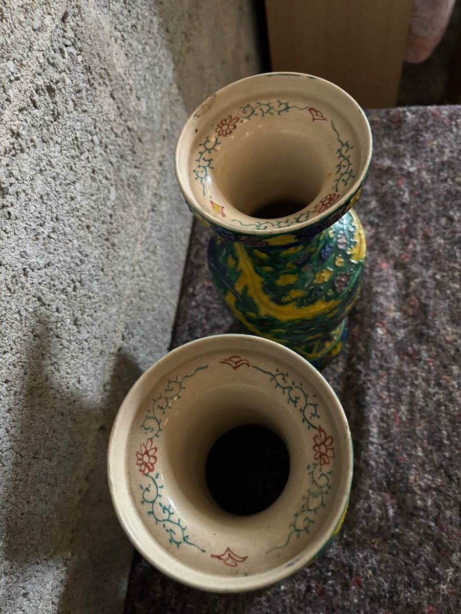 Paire De Vases Faïence Japon -photo-4