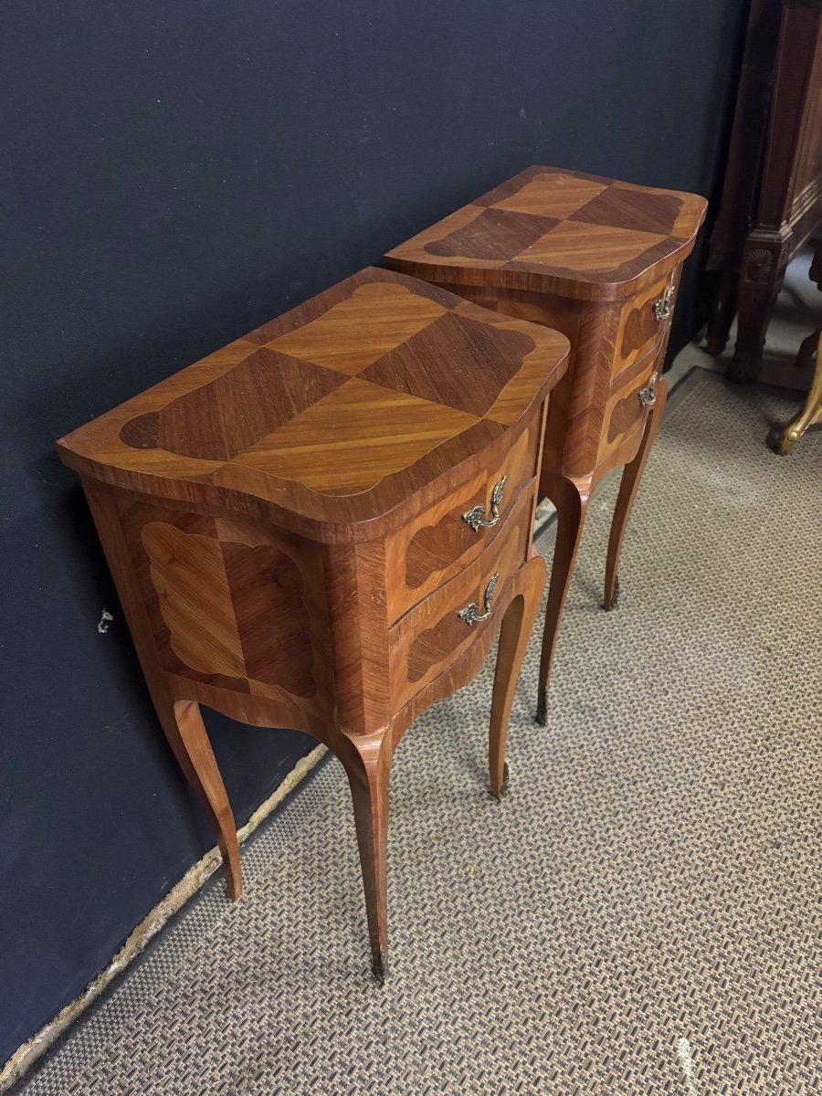 Pair Of Louis XV Style Bedside Tables -photo-2