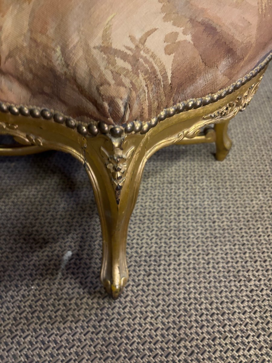 Louis XV Style Gilded Wood Stool -photo-4