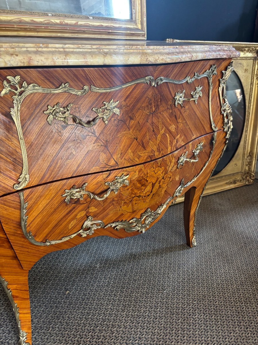 Commode Marqueterie Style Louis XV -photo-4