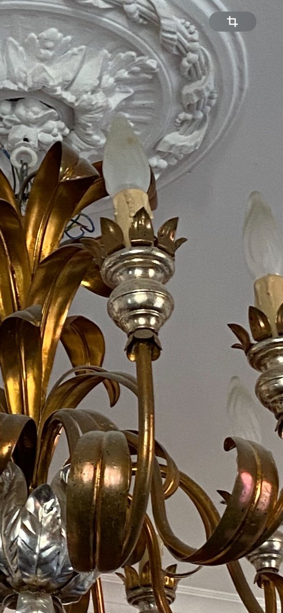 Important Brass Chandelier From The 70s-photo-3