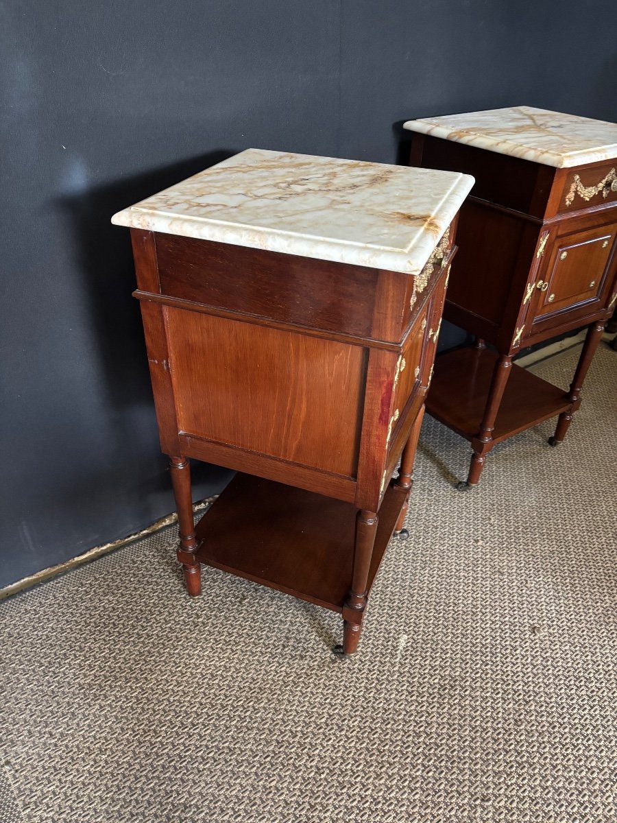 Pair Of Louis XVI Style Bedside Tables -photo-3