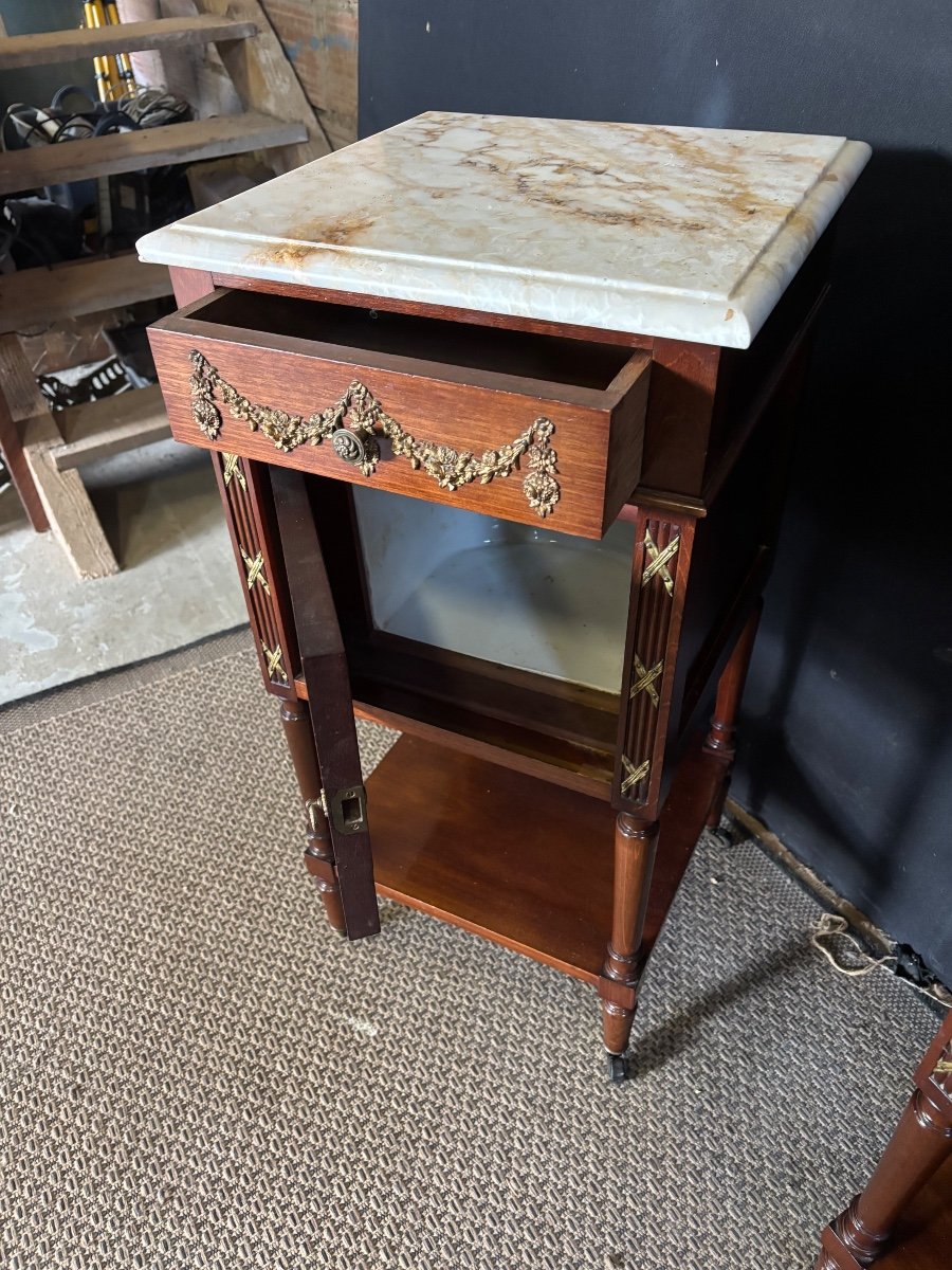 Pair Of Louis XVI Style Bedside Tables -photo-1