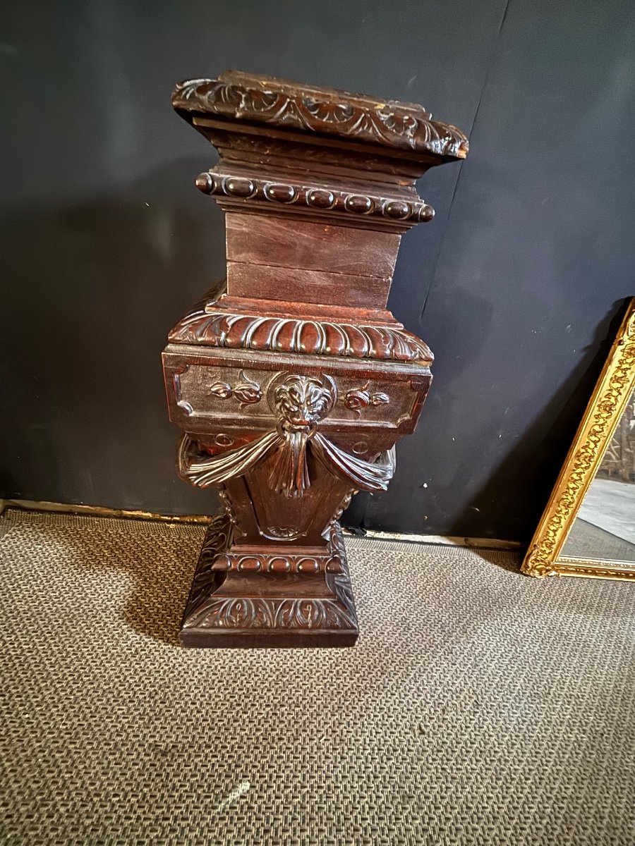 Renaissance Style Oak Pillar Column -photo-2