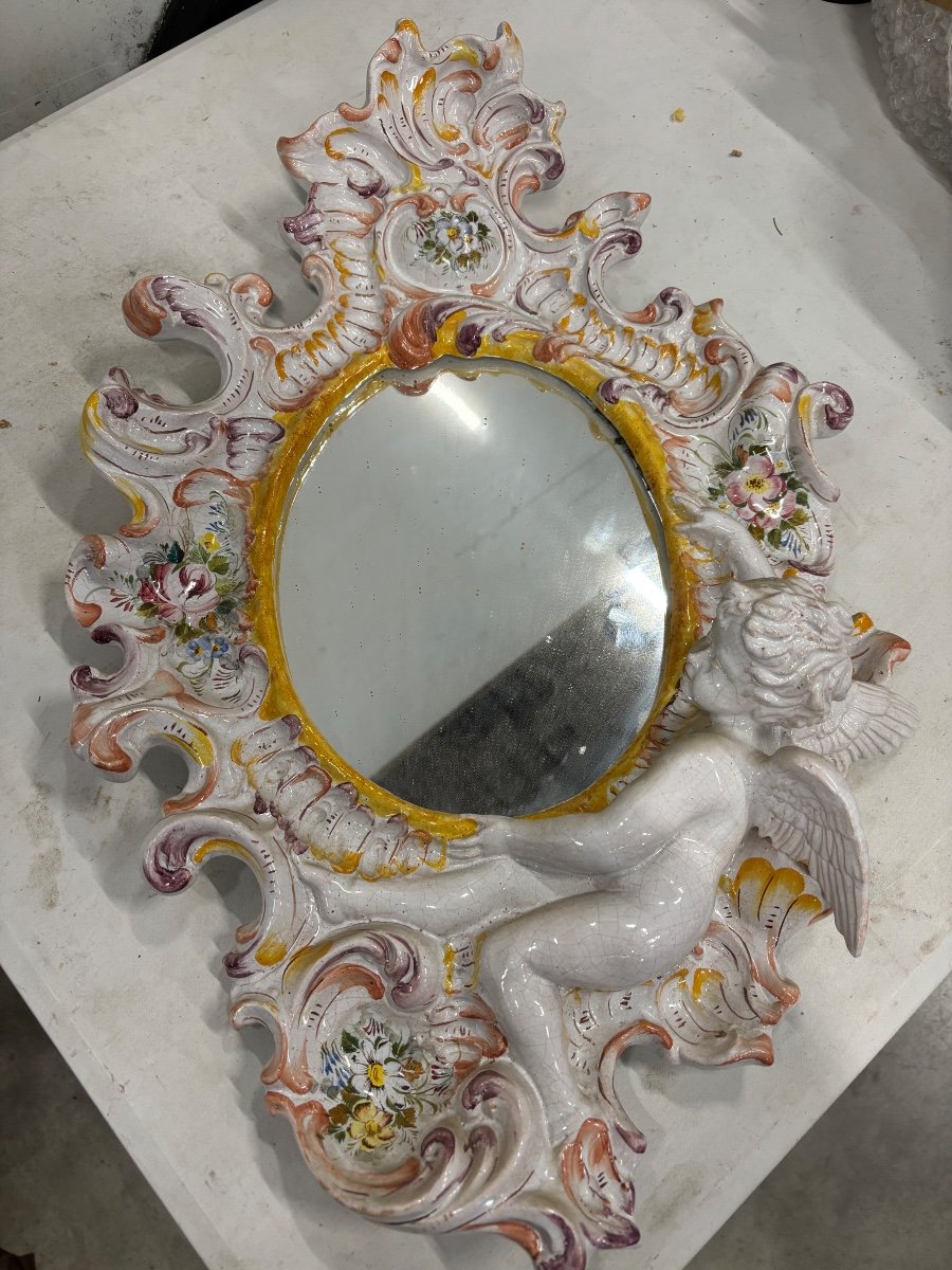 Cherub Mirror Earthenware 