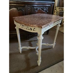 Table Style Louis XVI Laqué Dessus De Marbre 