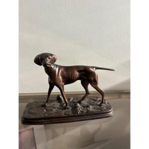 Bronze Chien Braque P. J. Mène 