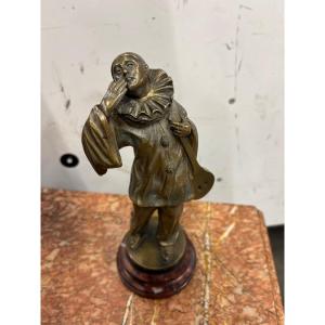 Pierrot Bronze Sculpture 