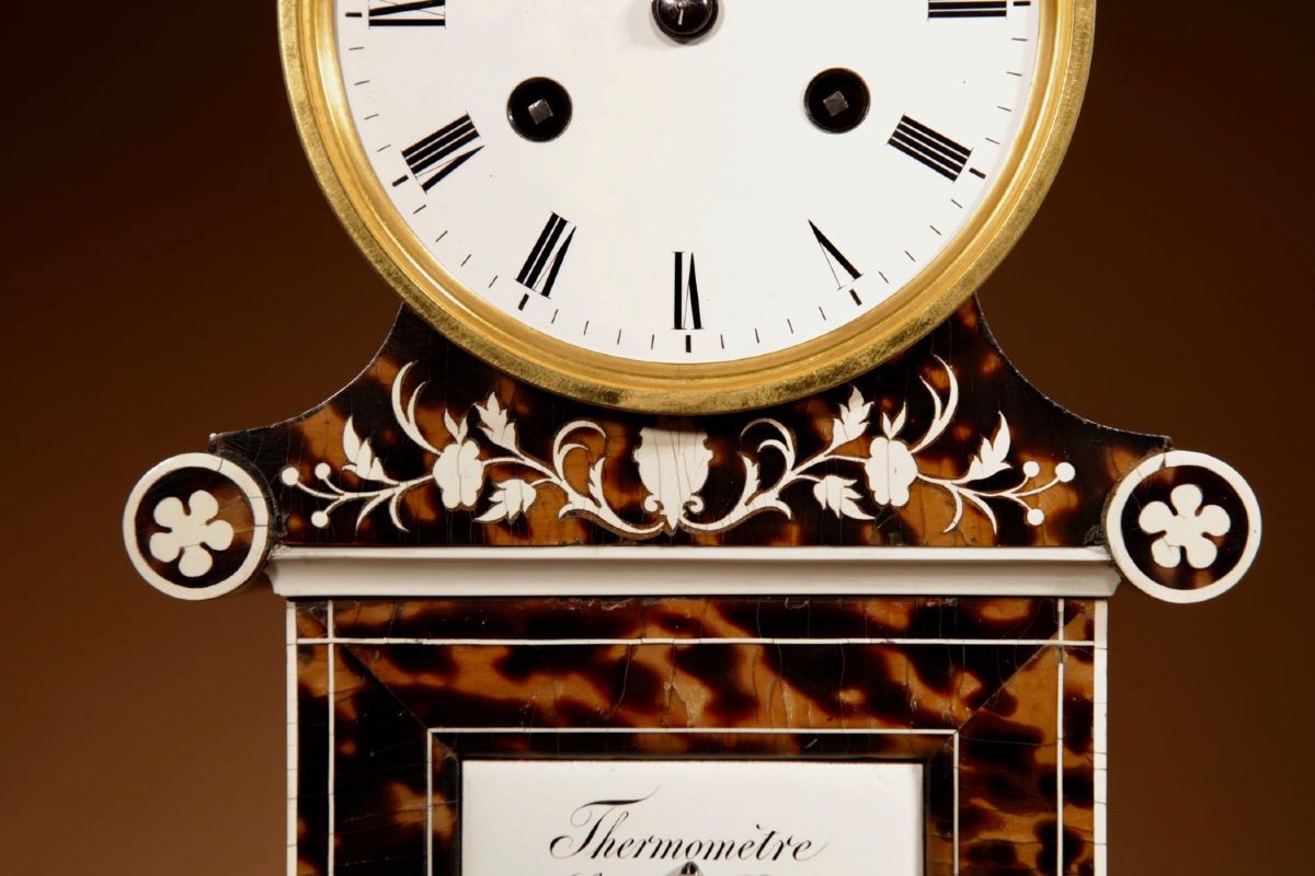 Beautiful And Rare French Pendule/mantel Clock With Thermometer Circa 1870.-photo-8