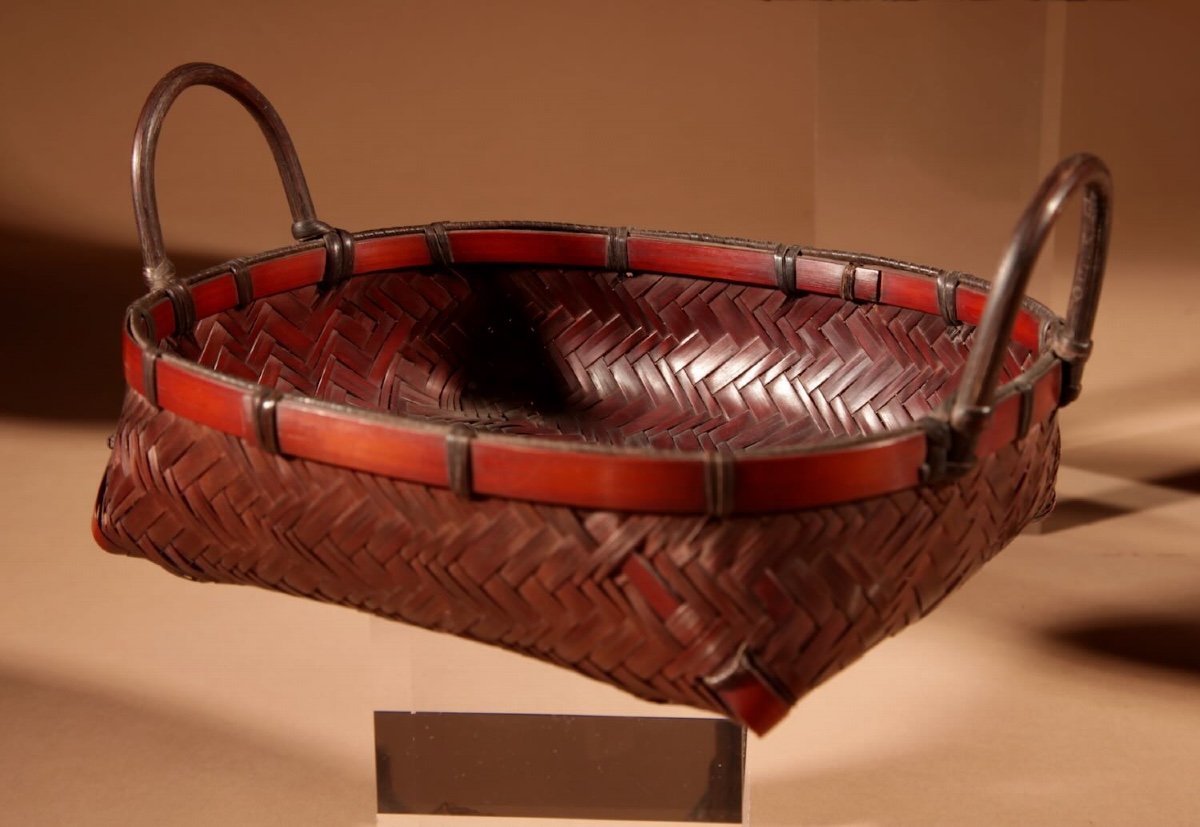 Oriental Woven Bamboo Collection Of Different Baskets. -photo-5