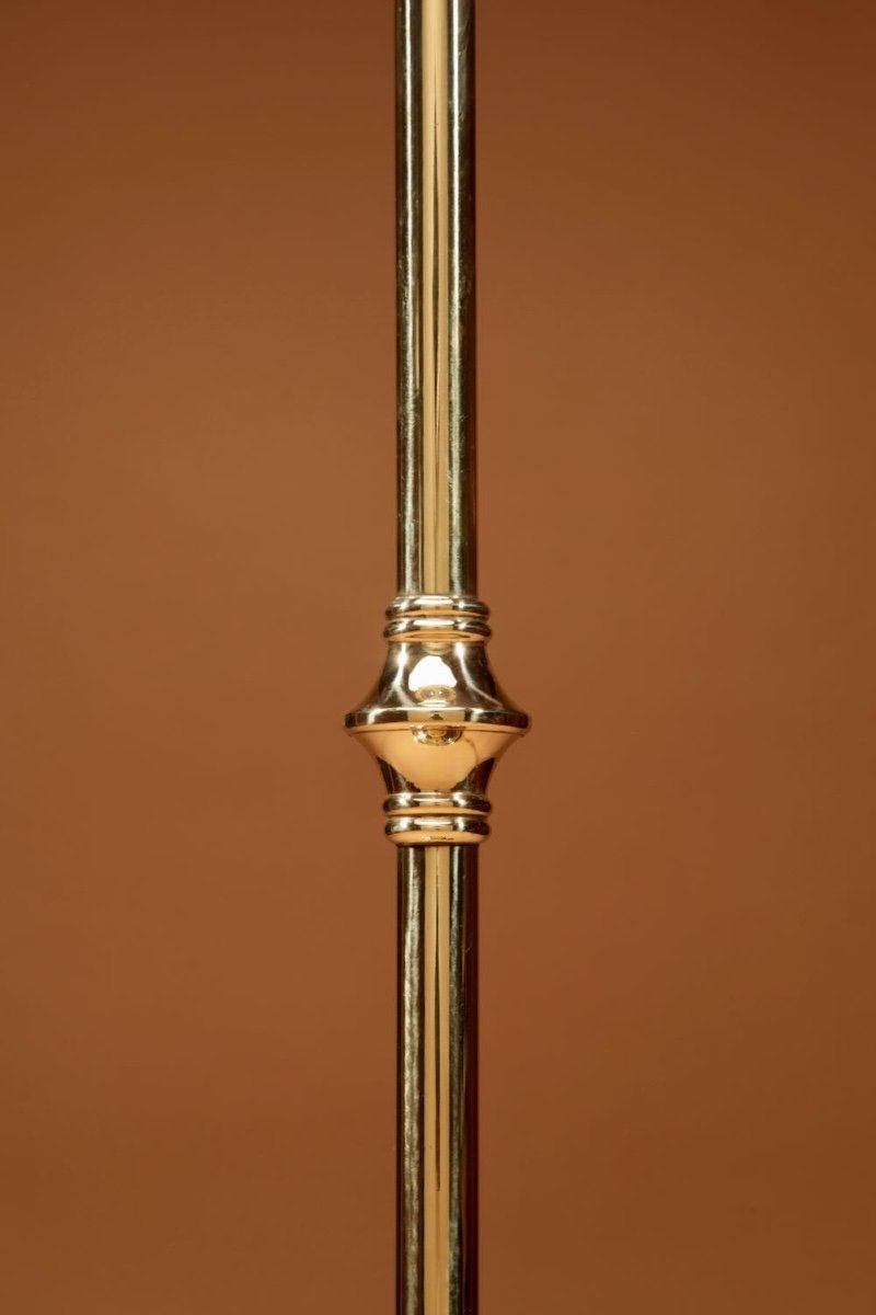  Dutch Art Nouveau Brass Jardinière On Its Original Stand.-photo-4