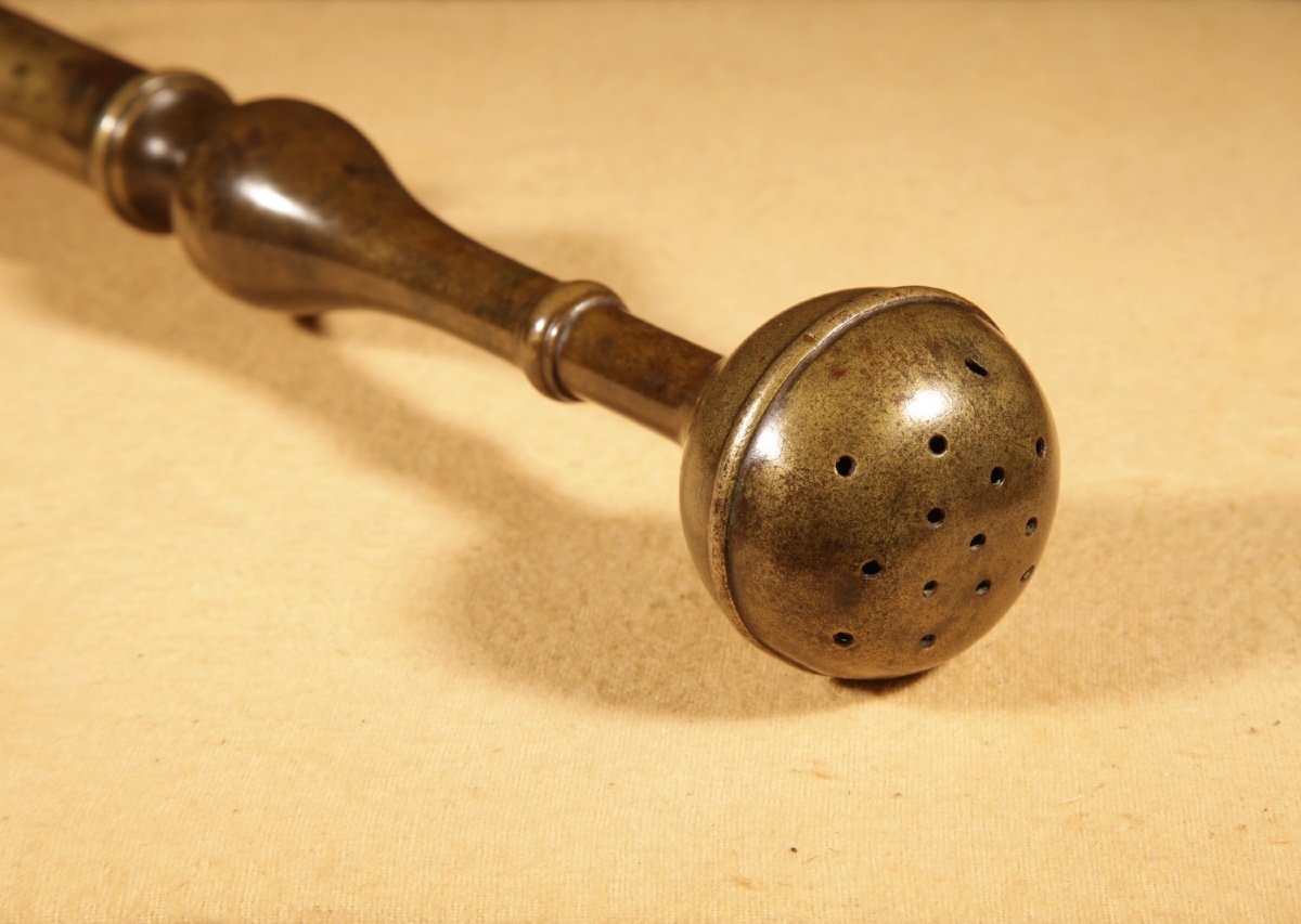 Interesting Bronze Aspergillum (holly Water Spreader) Continental 18th Century. -photo-2