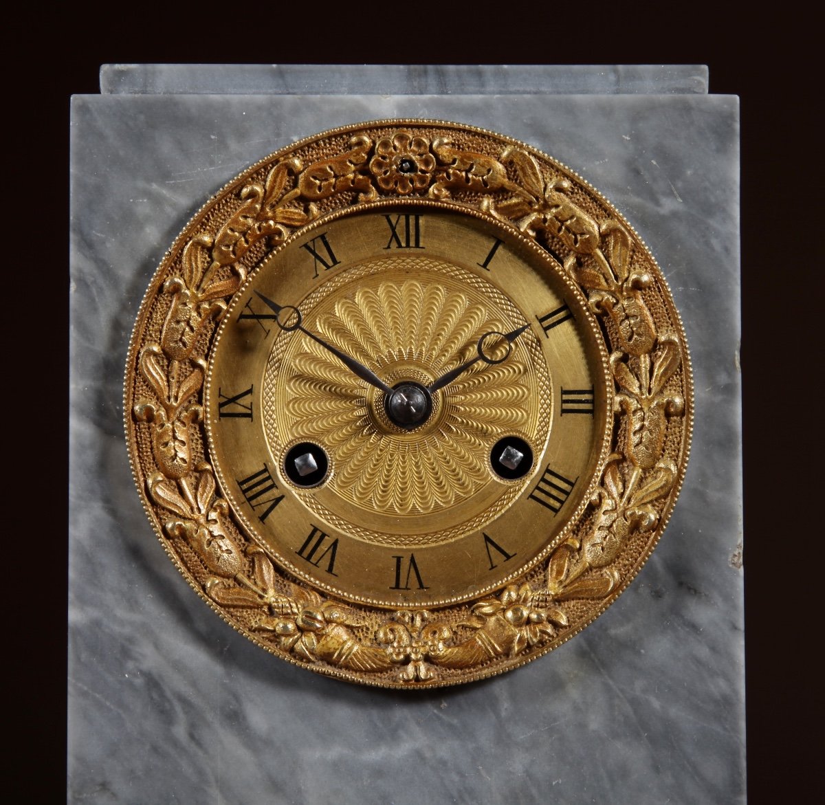  Musical Interest, Turquin Directoire Marble Mantel Clock Circa 1795-99-photo-2