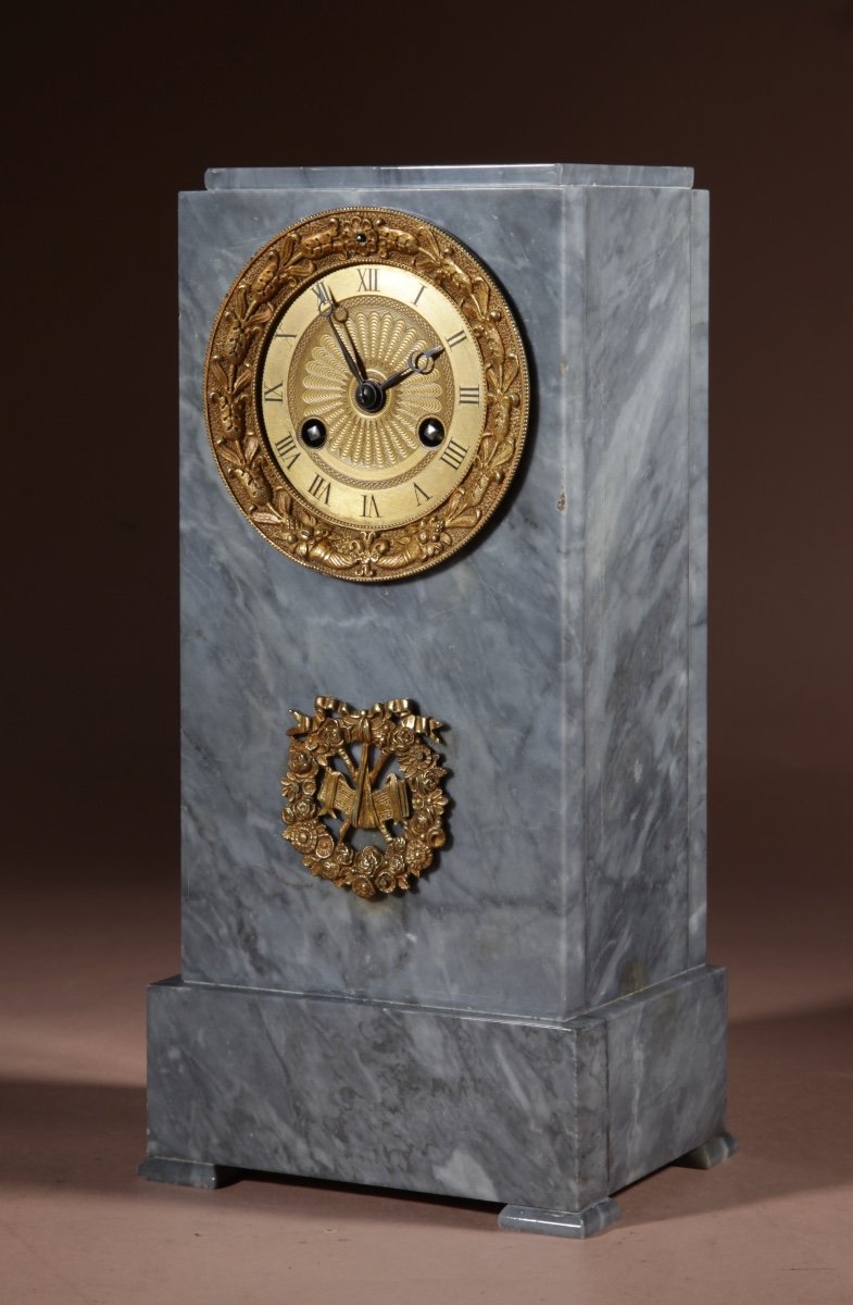  Musical Interest, Turquin Directoire Marble Mantel Clock Circa 1795-99-photo-1