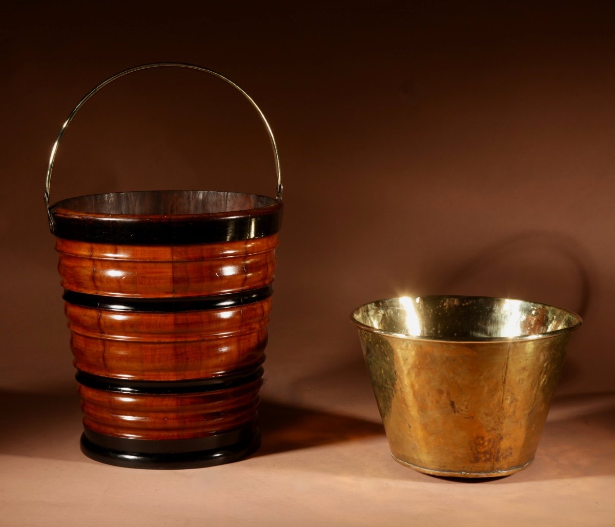  A Very Decorative Original Peat Tea Bucket, Jardinière Tea Stove.-photo-1