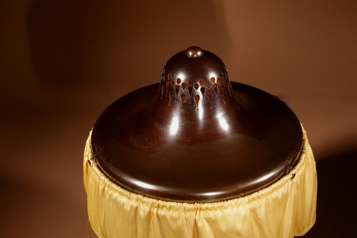  Art Nouveau/art Deco, Amsterdam School Copper And Brass Table Lamp Circa 1900/20-photo-3