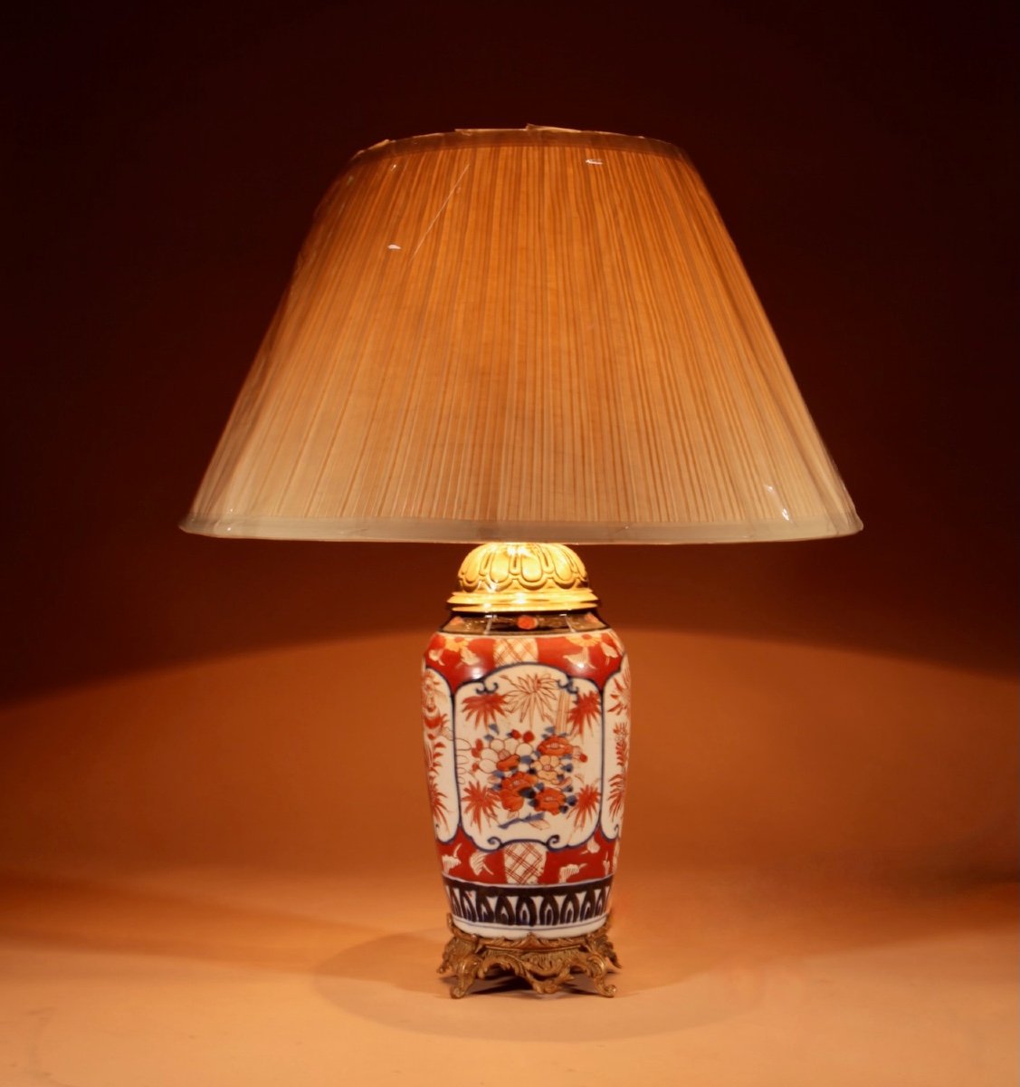 Lampe De Table En Porcelaine Japonaise Imari Circa 1900-photo-2