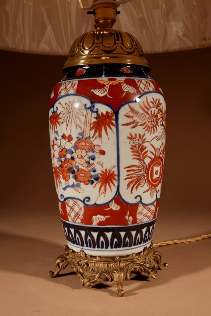 Lampe De Table En Porcelaine Japonaise Imari Circa 1900-photo-3