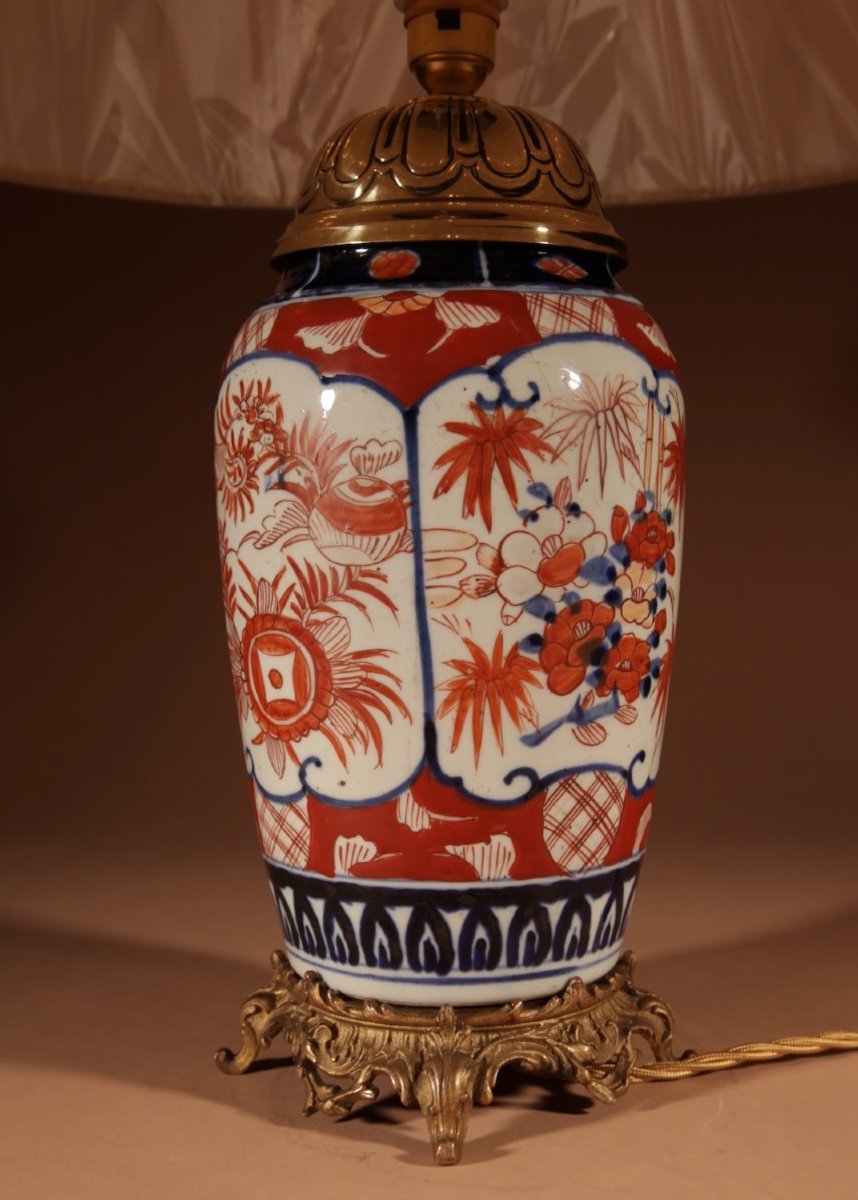 Lampe De Table En Porcelaine Japonaise Imari Circa 1900-photo-4