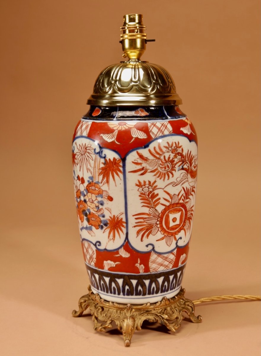 Lampe De Table En Porcelaine Japonaise Imari Circa 1900-photo-2