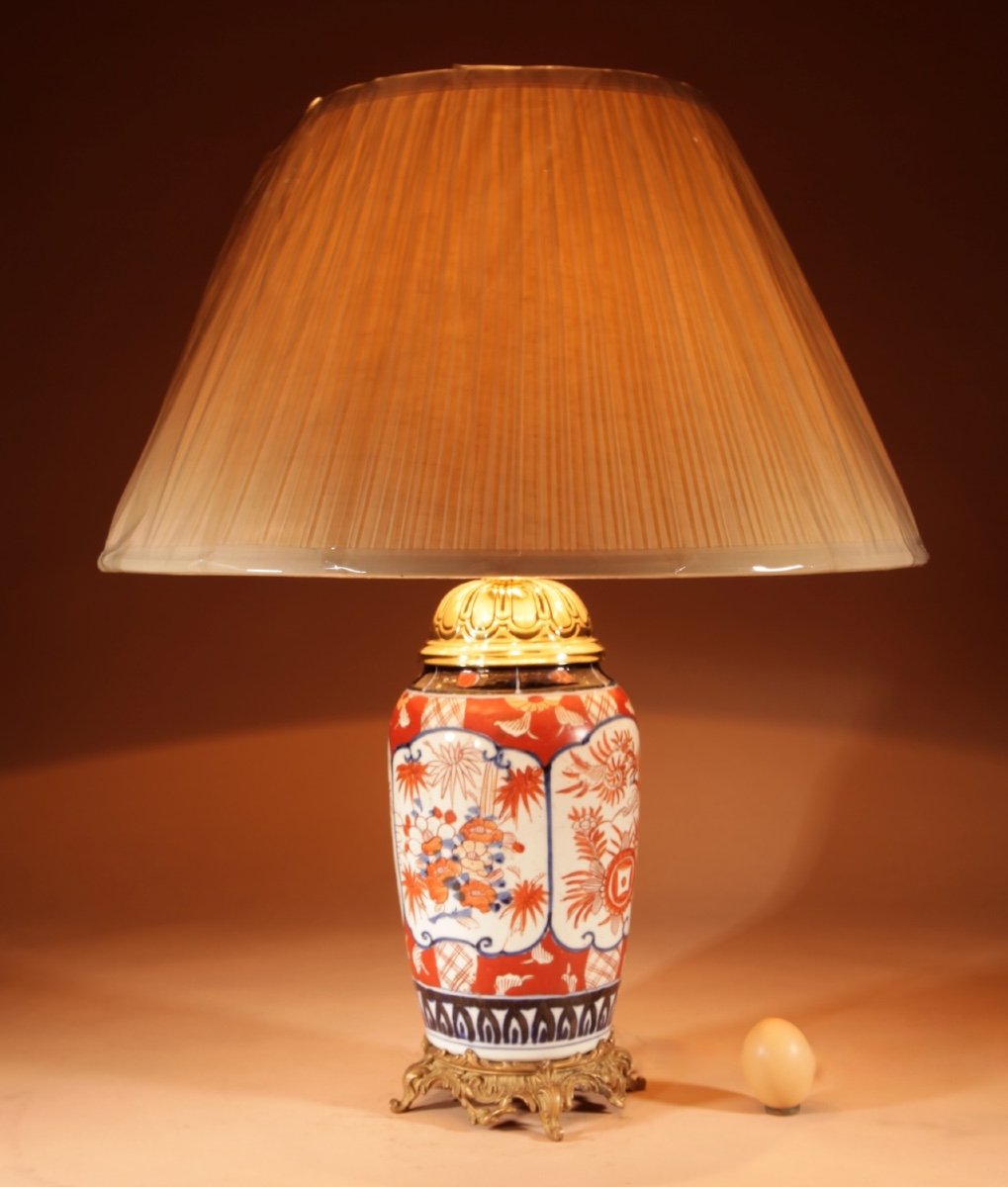 Lampe De Table En Porcelaine Japonaise Imari Circa 1900