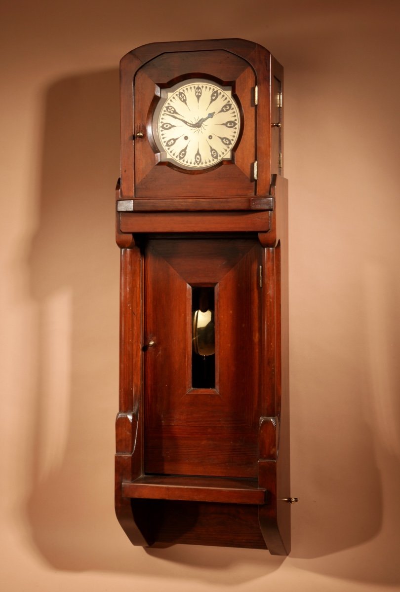    art Nouveau / Art Deco Architectural Design Dutch / German Wall Clock Circa 1900/20-photo-2