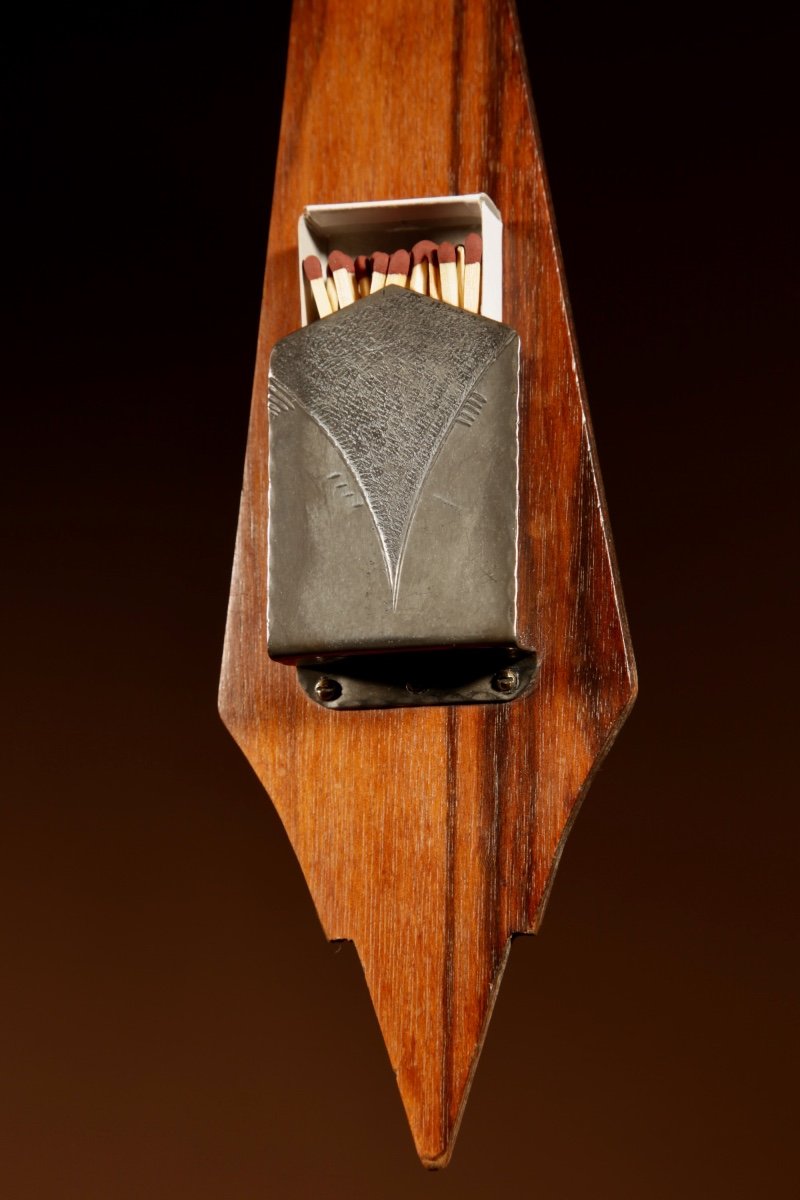  A Very Elegant Matchbox Holder In Madagascar Ebony Veneer -photo-2