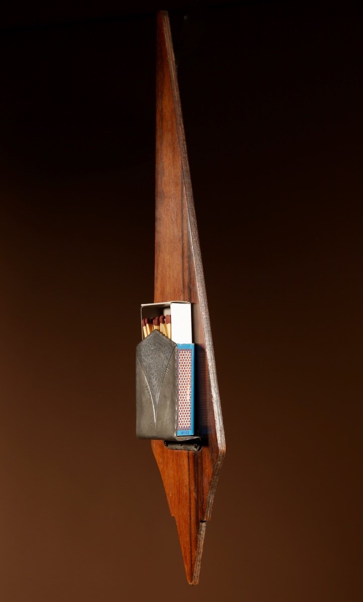  A Very Elegant Matchbox Holder In Madagascar Ebony Veneer -photo-3