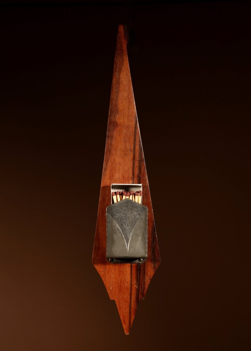  A Very Elegant Matchbox Holder In Madagascar Ebony Veneer 