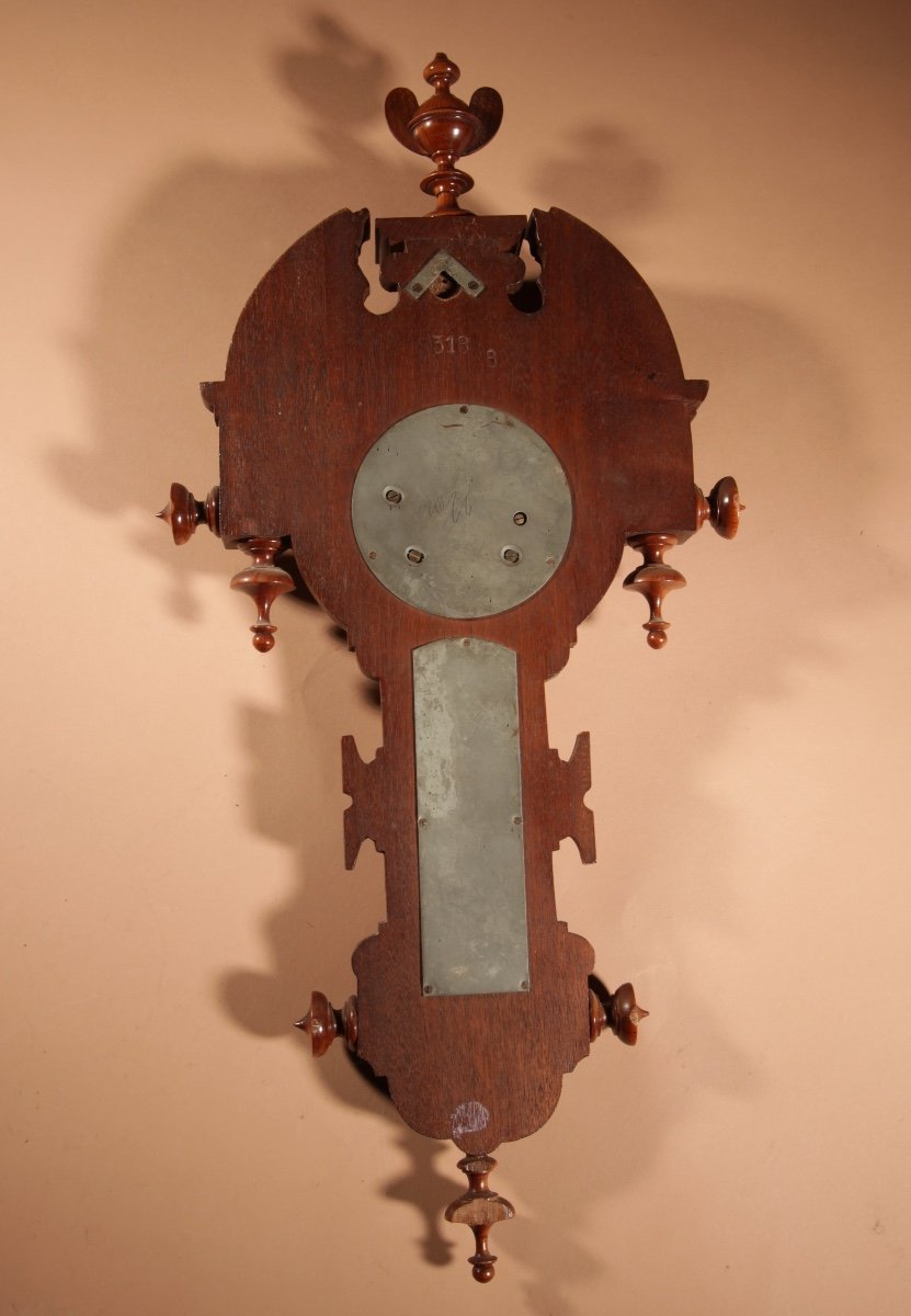 Very Elegant Dutch William III Style Mahogany Barometer Thermometer Circa 1900.-photo-2