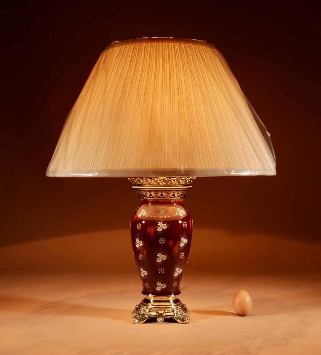 A French Ceramic And Brass Table Lamp.-photo-1