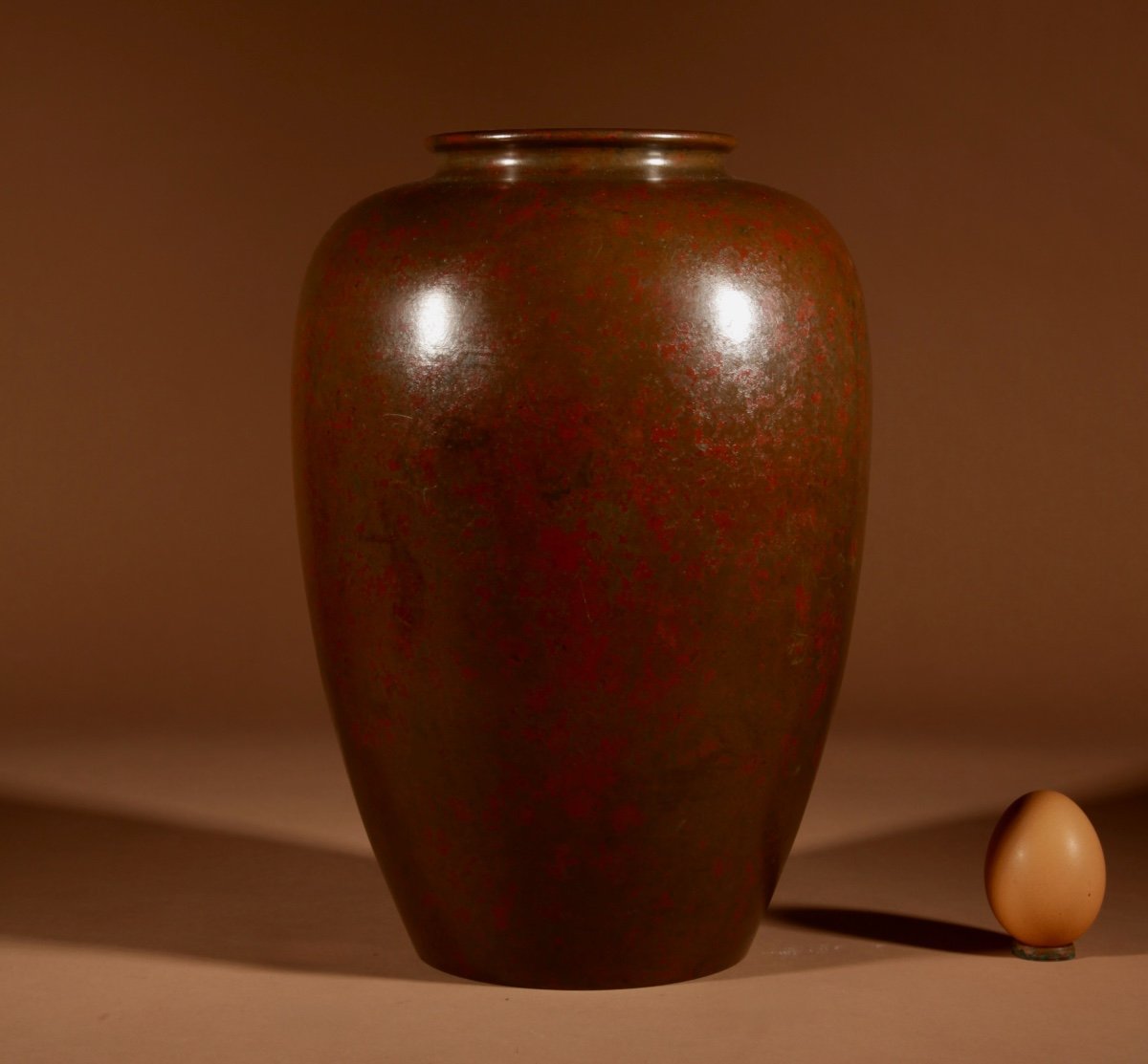  Japanese Very Stylish Bronze Original Patinated Vase.