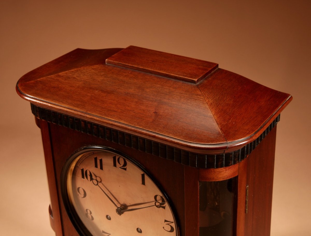 Art Nouveau Rare Germany, Furtwangen/black Forest Mahogany Mantel Clock Circa 1895. -photo-4