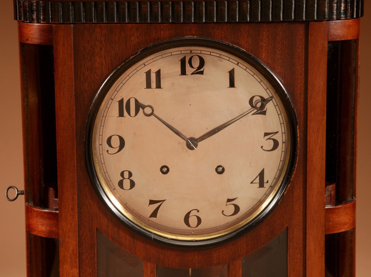 Art Nouveau Rare Germany, Furtwangen/black Forest Mahogany Mantel Clock Circa 1895. -photo-6