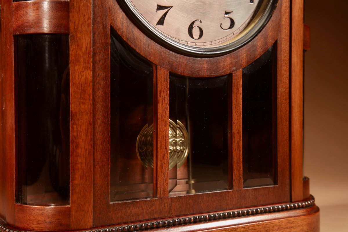 Art Nouveau Rare Germany, Furtwangen/black Forest Mahogany Mantel Clock Circa 1895. -photo-8