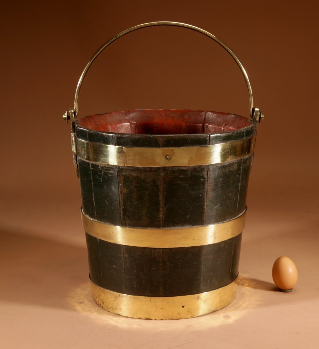 19th Century Dutch Brass Bound Oak Bucket.