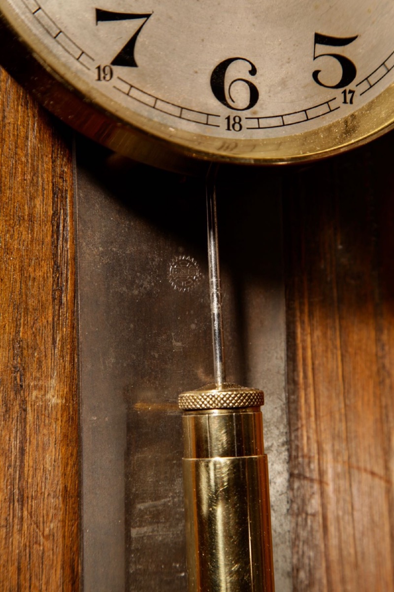  An Early Electrical Ato Haller & Benzing Oak Wall Clock Circa: 1925.-photo-1