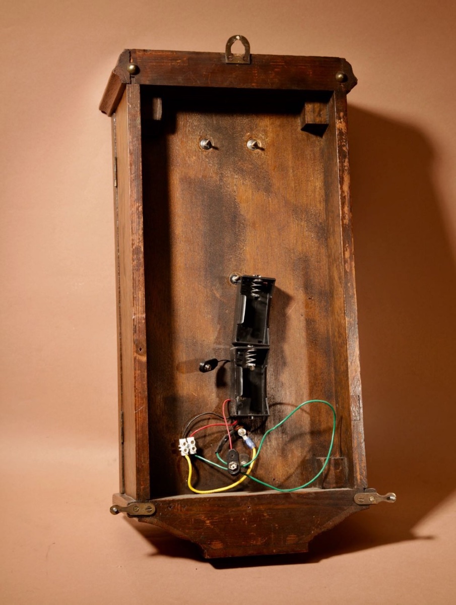  An Early Electrical Ato Haller & Benzing Oak Wall Clock Circa: 1925.-photo-2