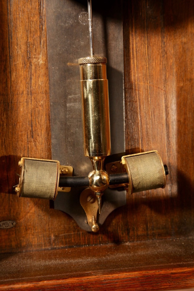  An Early Electrical Ato Haller & Benzing Oak Wall Clock Circa: 1925.-photo-7