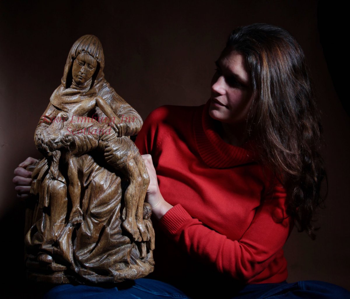 A Beautiful And Very Impressive Medieval Carved Oak Sculpture De Piedra.-photo-3