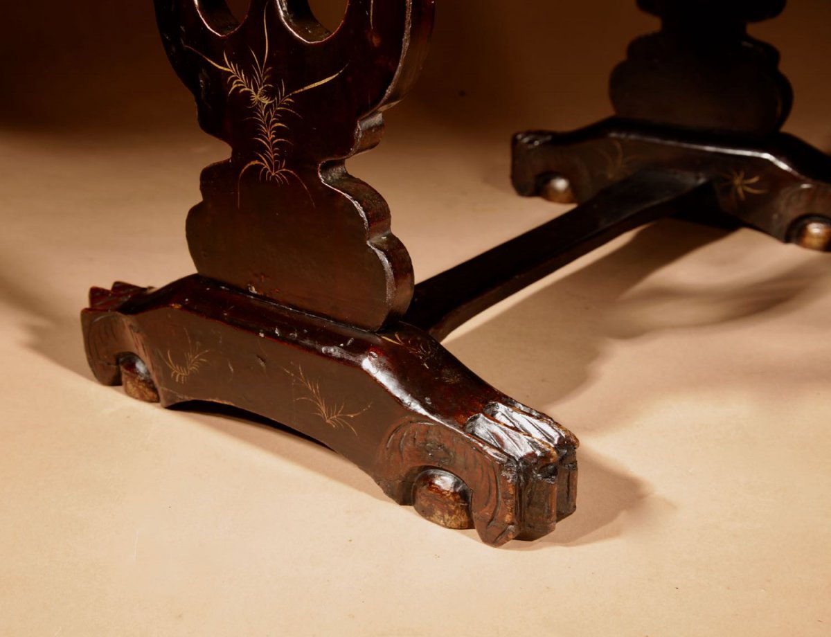 A Originally Lacquered Sewing/work Table Still With The Original Gold Paint Work, Chinese, 19th-photo-5